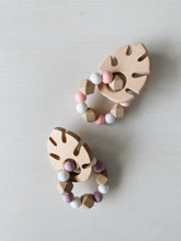 Load image into Gallery viewer, Wooden Monstera Silicone Beaded Teethers
