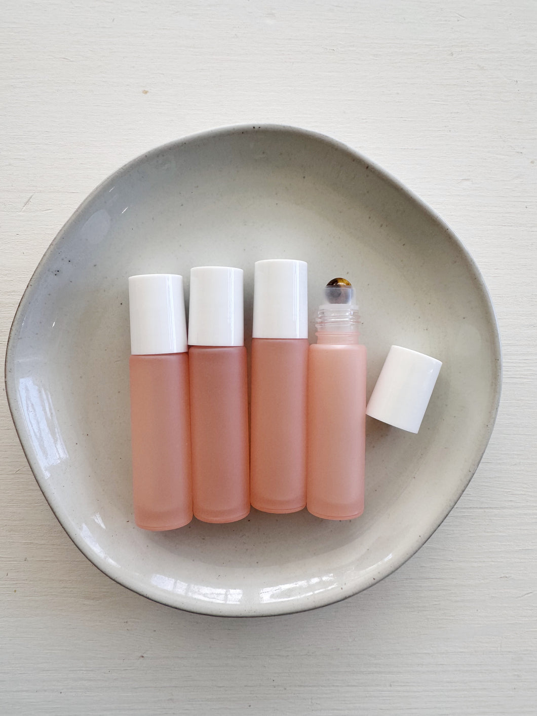 10mL Frosted Amber Roller (Set of 4)
