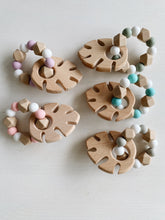 Load image into Gallery viewer, Wooden Monstera Silicone Beaded Teethers
