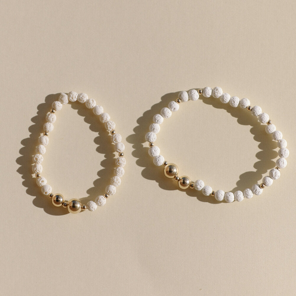 Mini Partners for Life White Lava Diffuser Bracelet