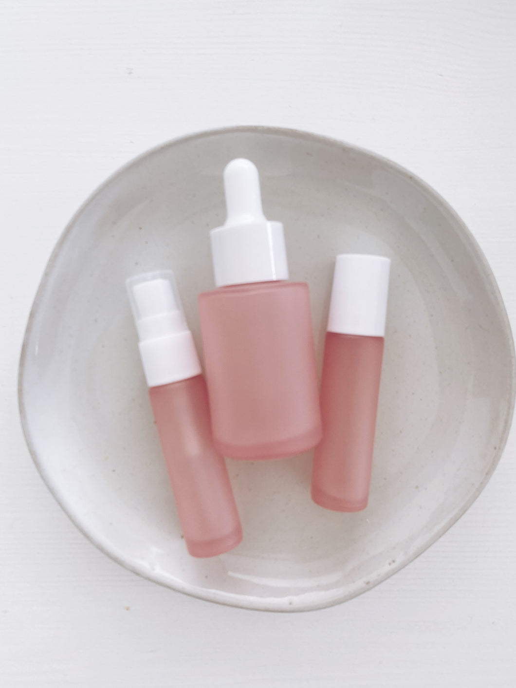 Frosted Rose Set of 3- Roller, Mist, & Dropper