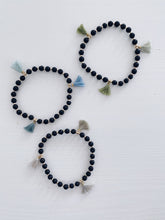 Load image into Gallery viewer, Ombre Tassel Bracelets with Black Lava Beads
